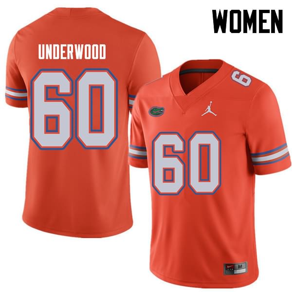 NCAA Florida Gators Houston Underwood Women's #60 Jordan Brand Orange Stitched Authentic College Football Jersey IFG3764RT